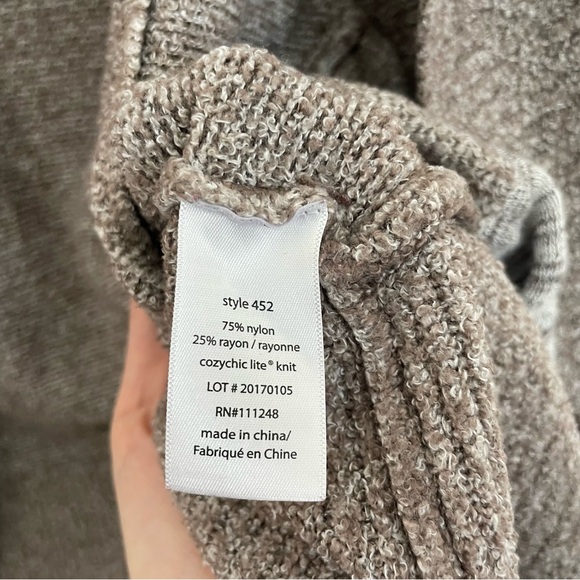 Barefoot Dreams Mauve-Brown Cozy Chic Lite Knit Chenille Cardigan Sweater XS/S - Picture 4 of 4